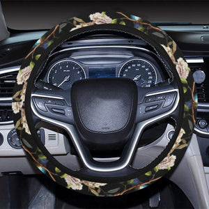 Hummingbird Pattern Print Design 03 Car Steering Wheel Cover