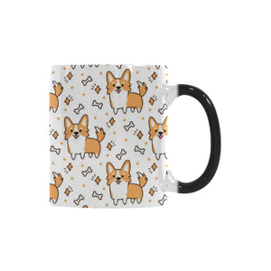 Cute corgi heart star bone pattern Morphing Mug Heat Changing Mug