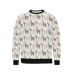 Llama Alpaca pattern Men's Crew Neck Sweatshirt