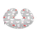 Cute polar bear christmas snow pattern U-Shaped Travel Neck Pillow