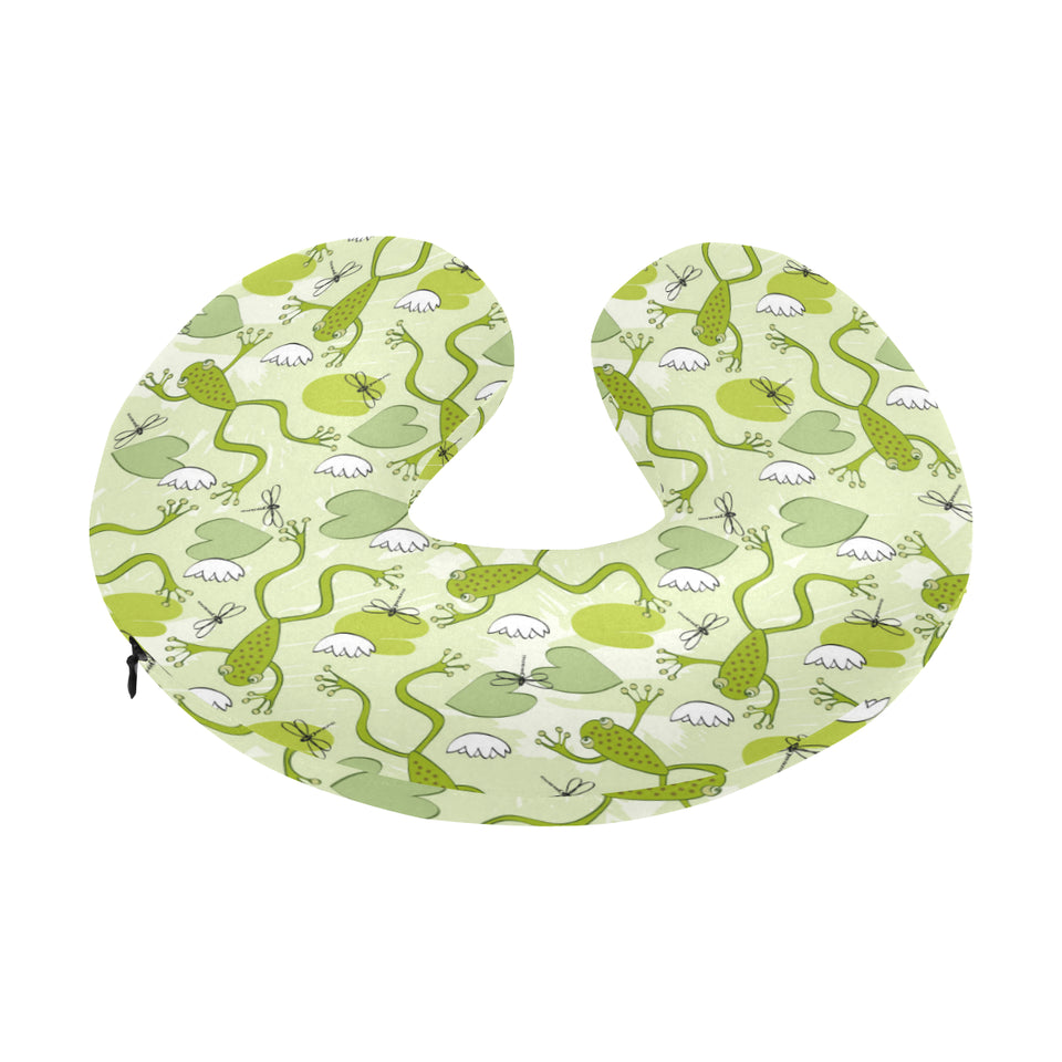 Cute frog dragonfly pattern U-Shaped Travel Neck Pillow