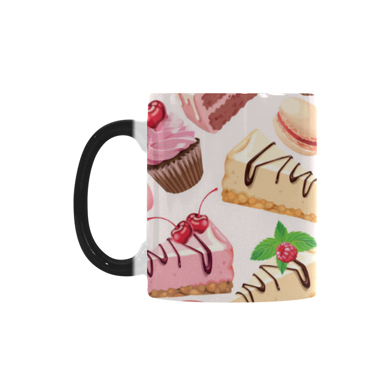 Cake cupcake sweets pattern Morphing Mug Heat Changing Mug