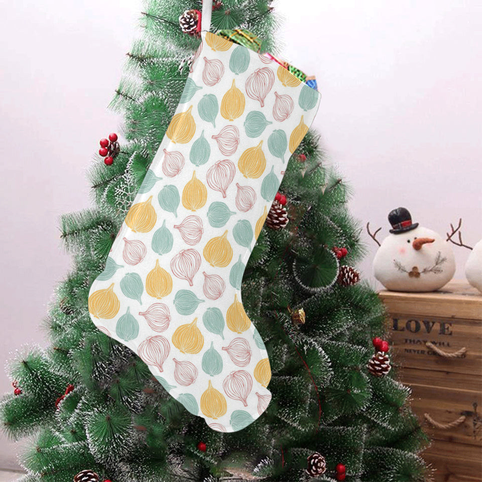 colorful onions white background Christmas Stocking