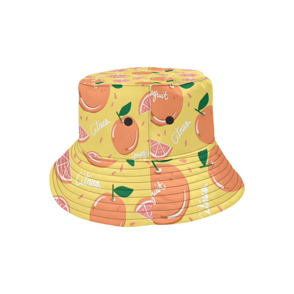 Grapefruit yellow background Unisex Bucket Hat