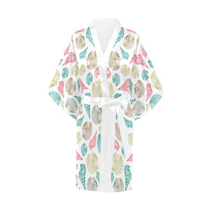 Colorful shell pattern Women's Short Kimono Robe
