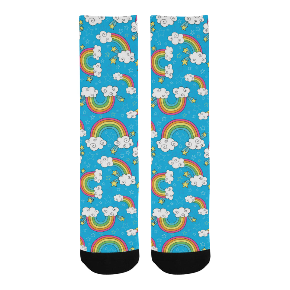 Rainbows Sky Clouds Pattern Crew Socks