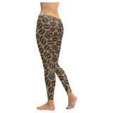 Coffee bean on brown background Women's Legging Fulfilled In US