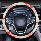 Hand drawn heart design pattern Car Steering Wheel Cover
