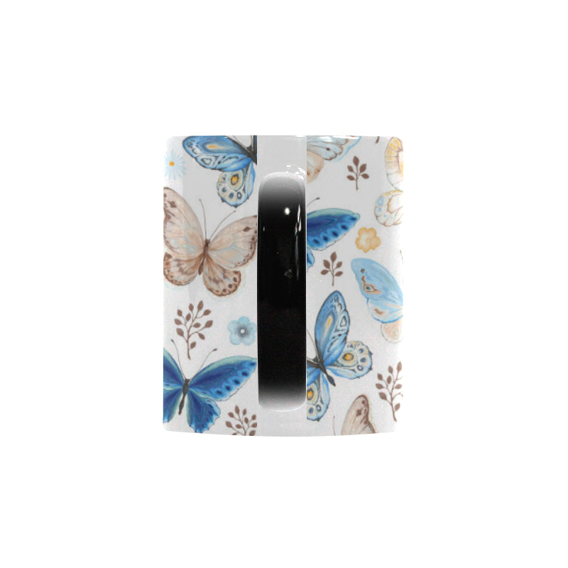 blue butterfly pattern Morphing Mug Heat Changing Mug