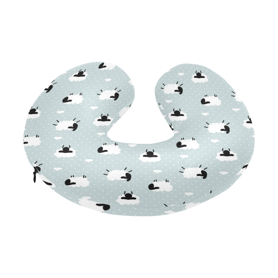 Sheep polka dot cloud pattern U-Shaped Travel Neck Pillow