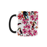Toucan flower design pattern Morphing Mug Heat Changing Mug