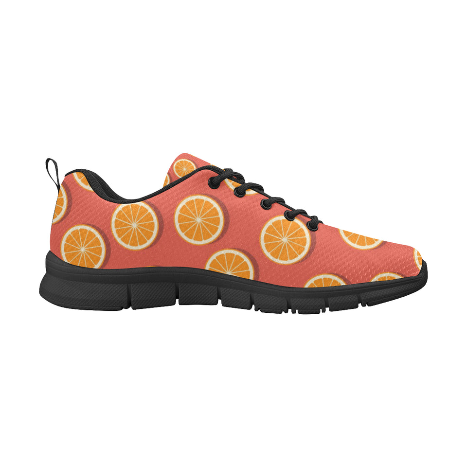 Oranges pattern red background Men's Sneaker Shoes