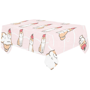 Cute Shiba Inu Dog Apple pattern Tablecloth