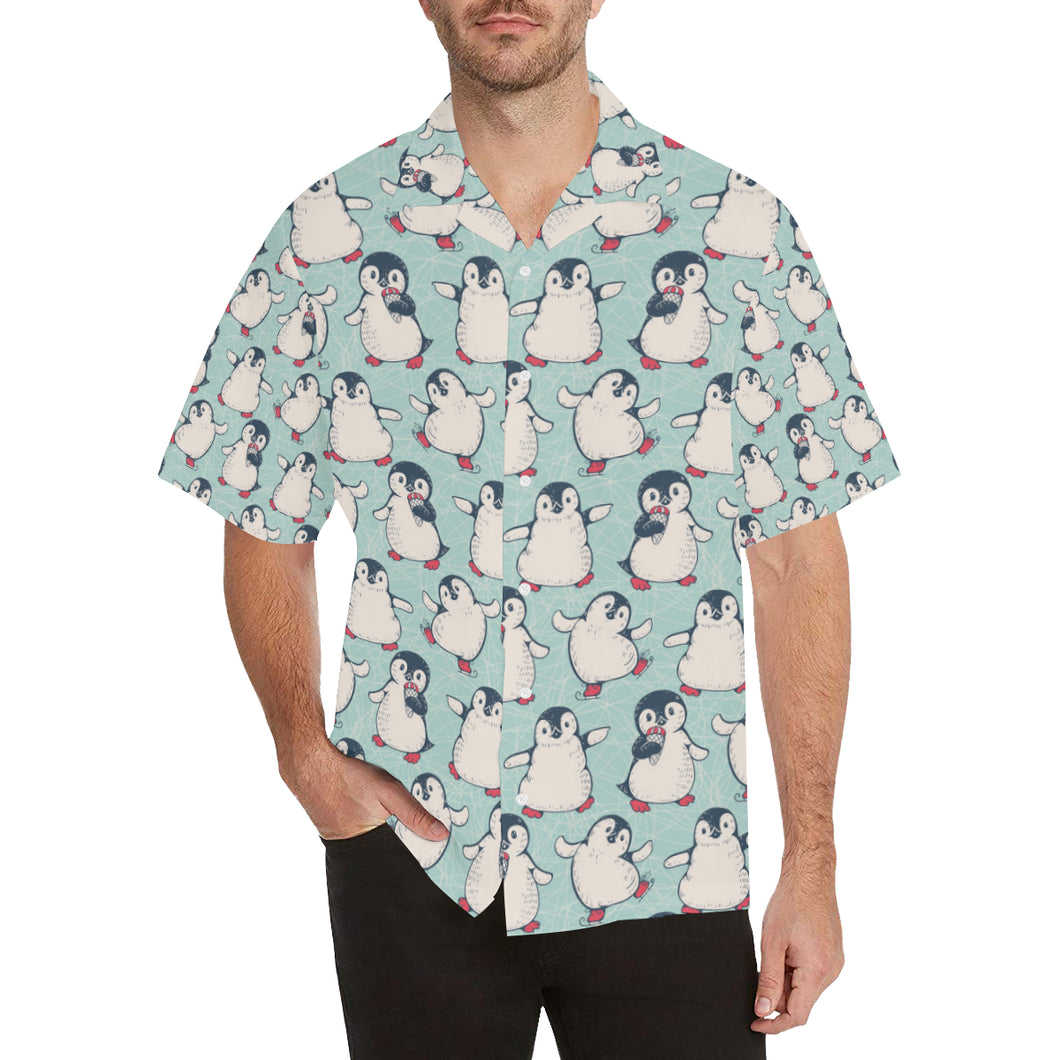 Cute Penguin pattern Men's All Over Print Hawaiian Shirt