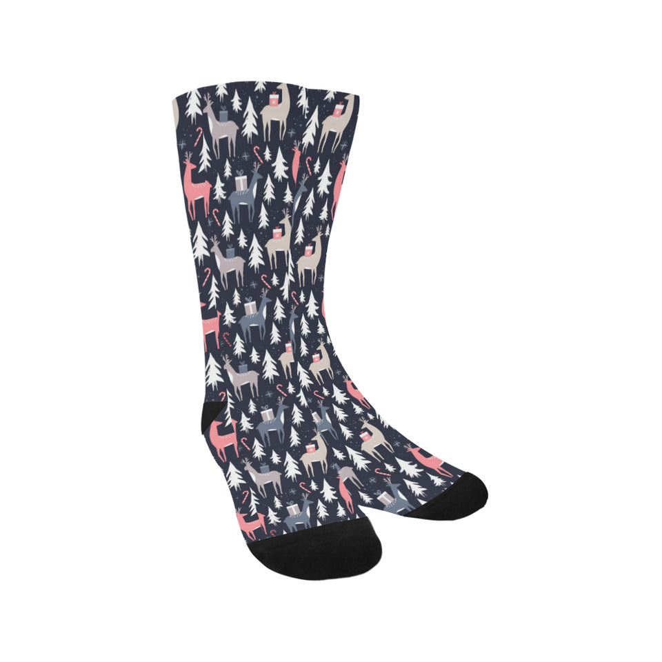 Deers Winter Christmas pattern Crew Socks