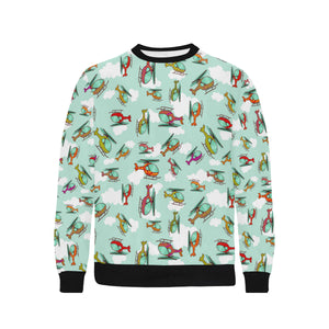 Helicopter design pattern Men's Crew Neck Sweatshirt