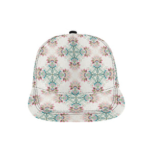 Square floral indian flower pattern All Over Print Snapback Cap