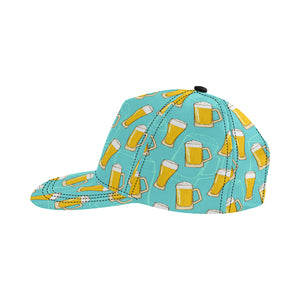 Beer pattern green background All Over Print Snapback Cap