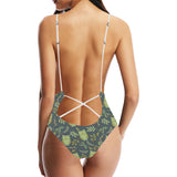 Cute owls leaves pattern Women's One-Piece Swimsuit