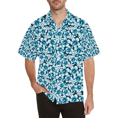 Hibiscus Pattern Print Design 04 Men's All Over Print Hawaiian Shirt (Model T58)