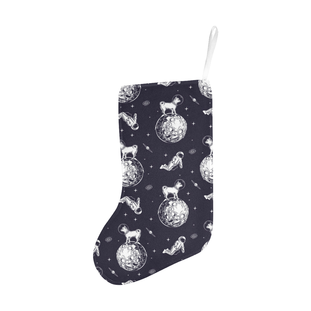 Chihuahua space helmet. astronaut pattern Christmas Stocking