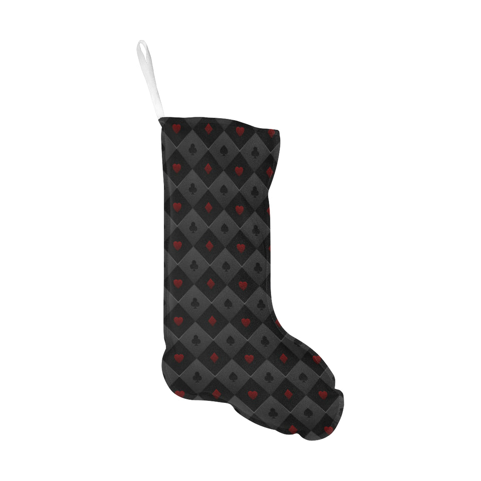 Casino Cards Suits Pattern Print Design 05 Christmas Stocking