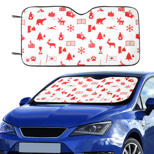 Canada Pattern Print Design 04 Car Sun Shade