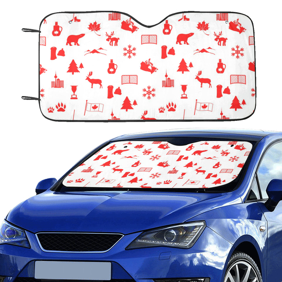 Canada Pattern Print Design 04 Car Sun Shade