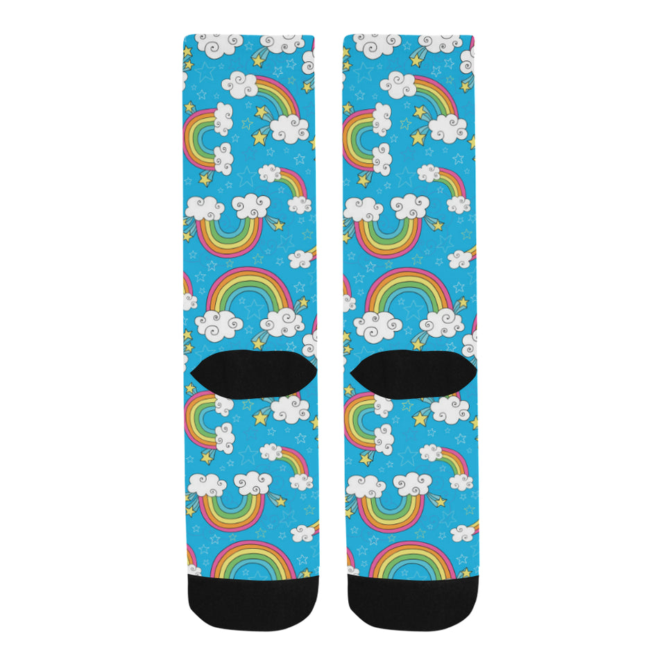 Rainbows Sky Clouds Pattern Crew Socks