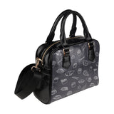 sushi pattern black background Shoulder Handbag
