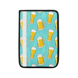 Beer pattern green background Car Seat Belt Cover