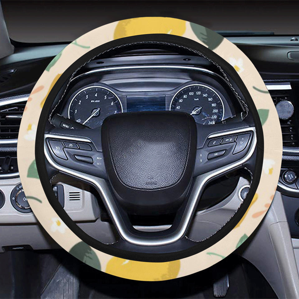 lemon flower leave pattern Car Steering Wheel Cover