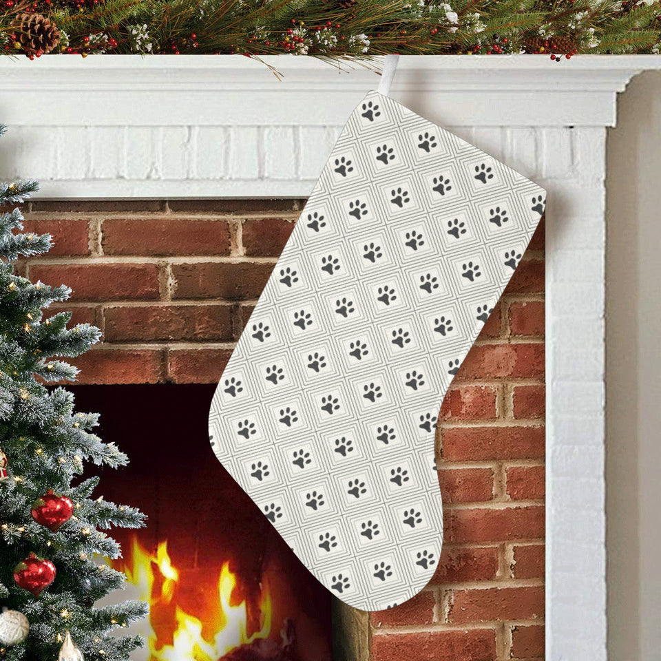 Dog Paws Pattern Print Design 03 Christmas Stocking