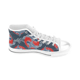 Fancy Carps hand drawn japanese art Men's High Top Canvas Shoes White