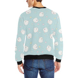 White cute hamsters heart pattern Men's Crew Neck Sweatshirt