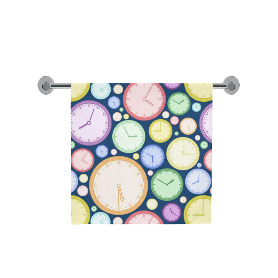 Colorful clock background Bath Towel
