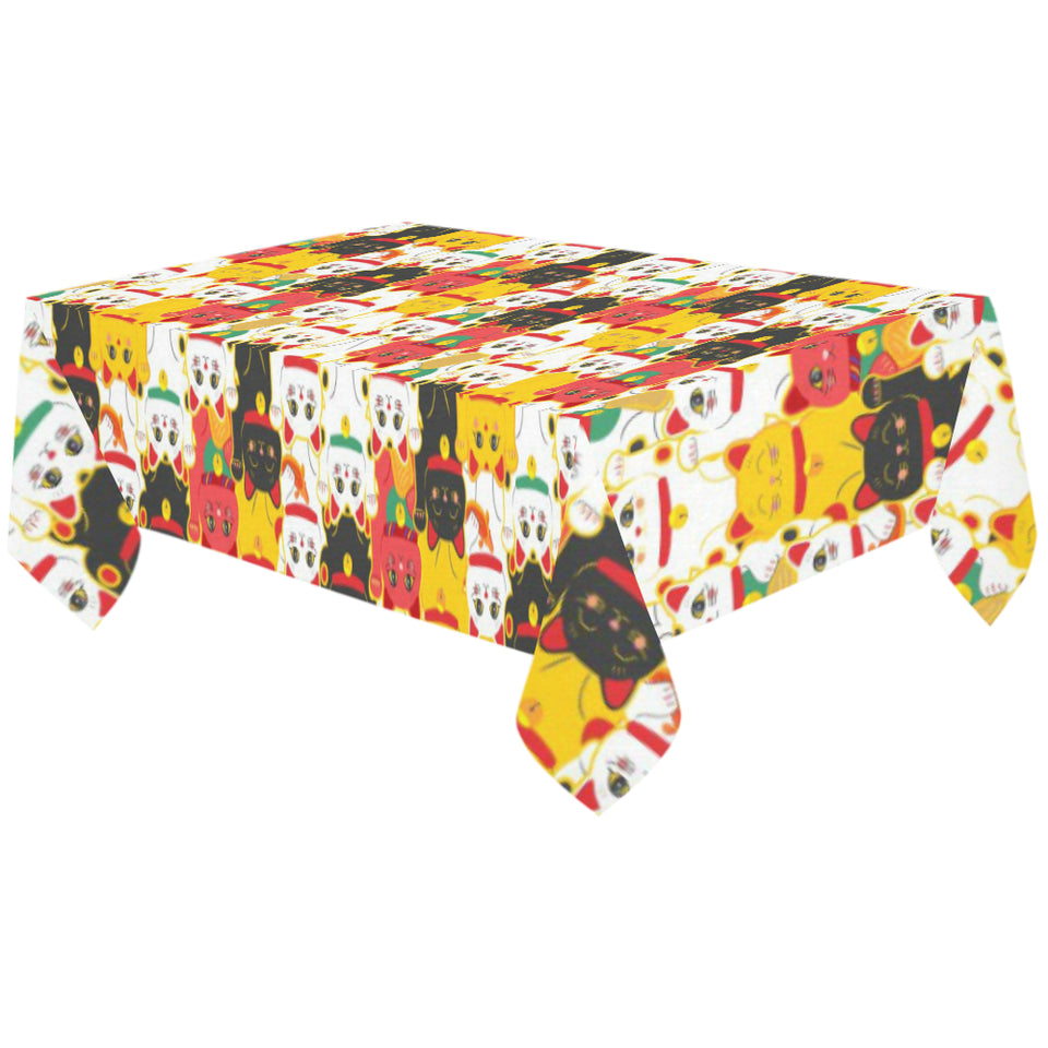 Colorful Maneki neko cat pattern Tablecloth