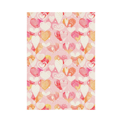 Hand drawn heart design pattern House Flag Garden Flag