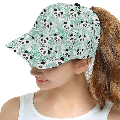 Panda pattern tropical leaves background All Over Print Snapback Cap