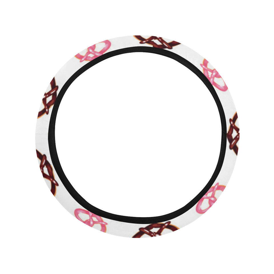Pretzels Pattern Print Design 04 Car Steering Wheel Cover