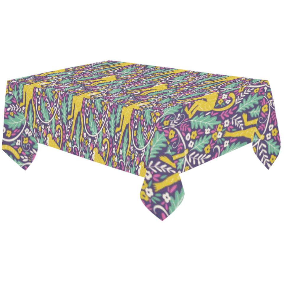 Cute yellow monkey leaves pattern Tablecloth