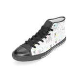 Cute elephant mouse pattern Women's High Top Canvas Shoes Black