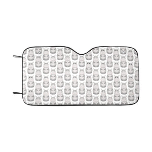 Hippopotamus Pattern Print Design 05 Car Sun Shade