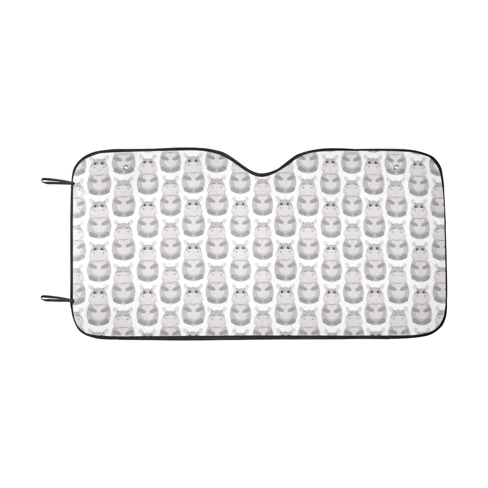 Hippopotamus Pattern Print Design 05 Car Sun Shade