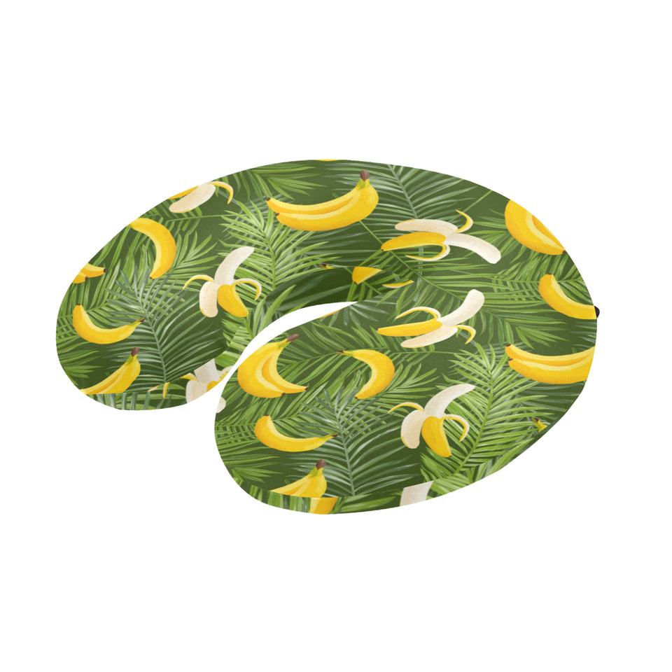 Banana Palm Leaves pattern U-Shaped Travel Neck Pillow