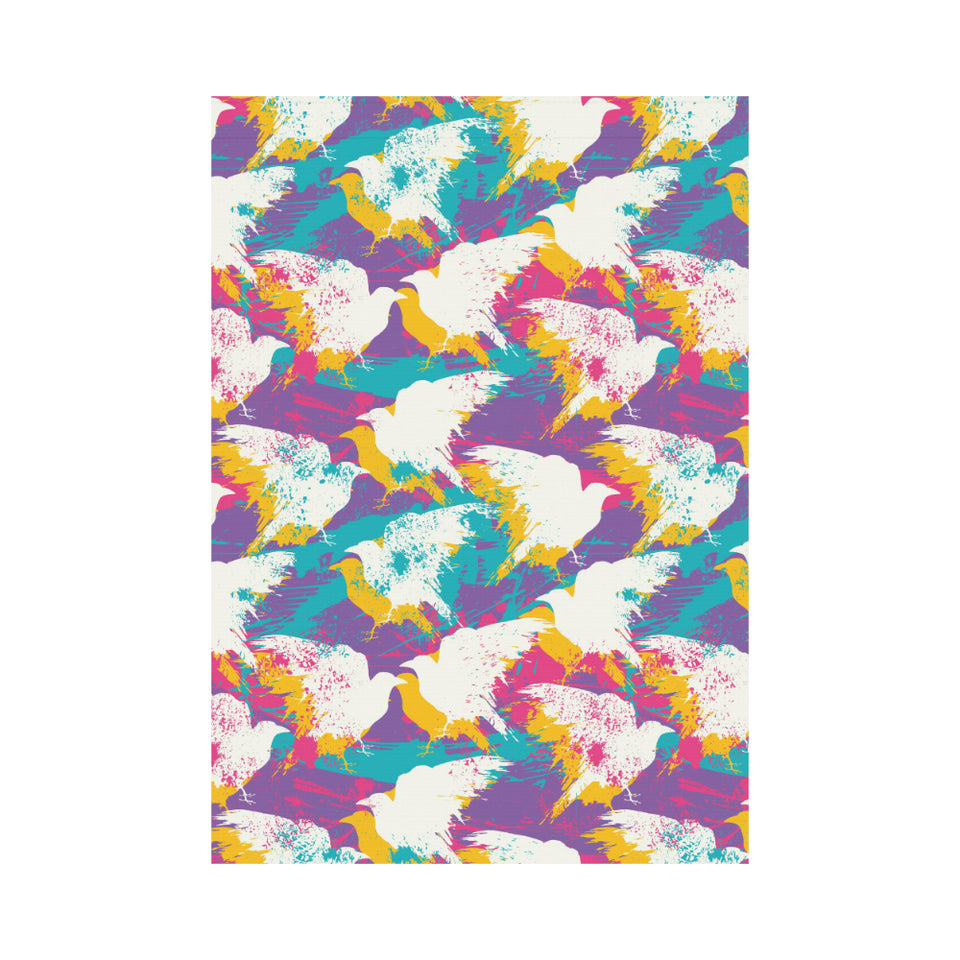 Colorful crow illustration pattern House Flag Garden Flag