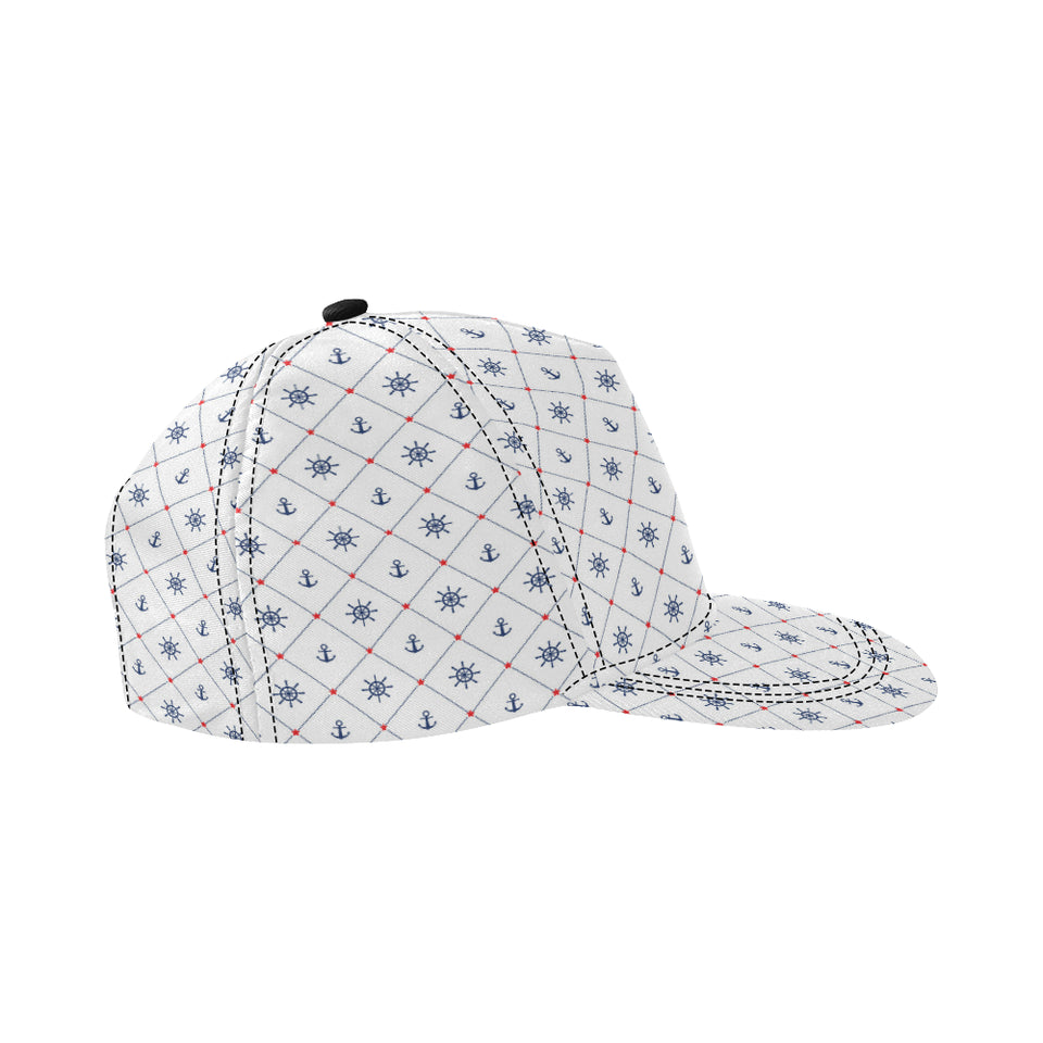 Anchor rudder nautical design pattern All Over Print Snapback Cap