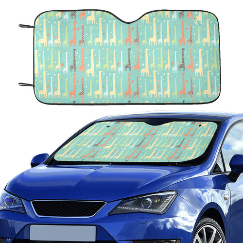 Giraffe Pattern Print Design 01 Car Sun Shade