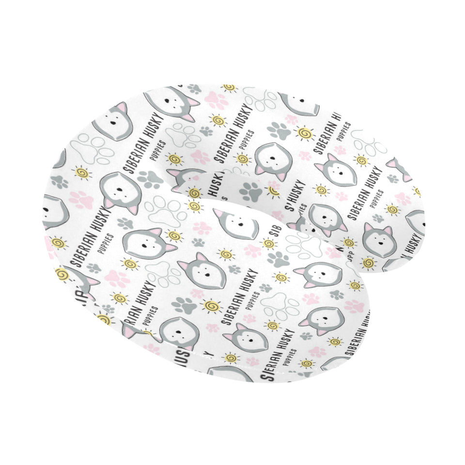 Siberian Husky design pattern U-Shaped Travel Neck Pillow