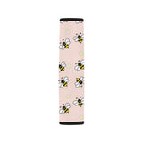 Cute bee flower pattern pink background Car Seat Belt Cover